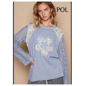 $35 start 349 ⬇️POL thermal lace floral top